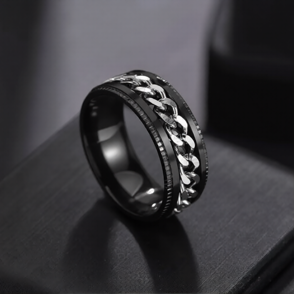 Minimalist Steampunk Chain Ring chic