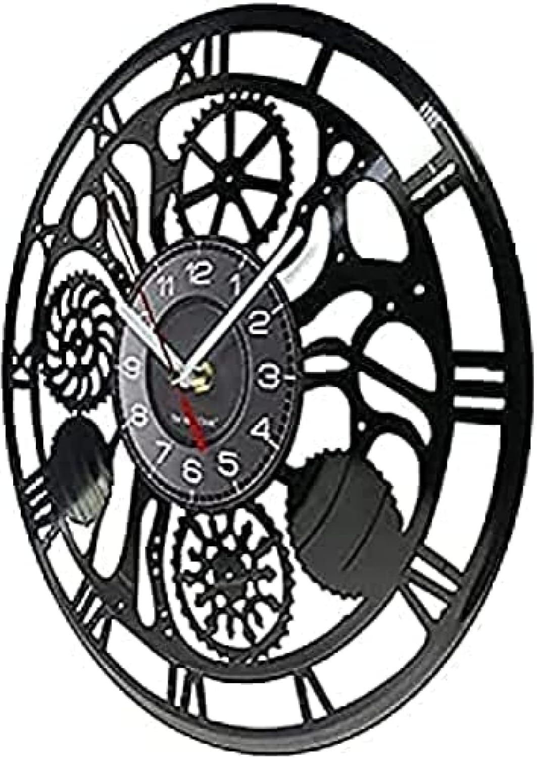 Minimalist Steampunk Gear Clock Vinyl Record chic
