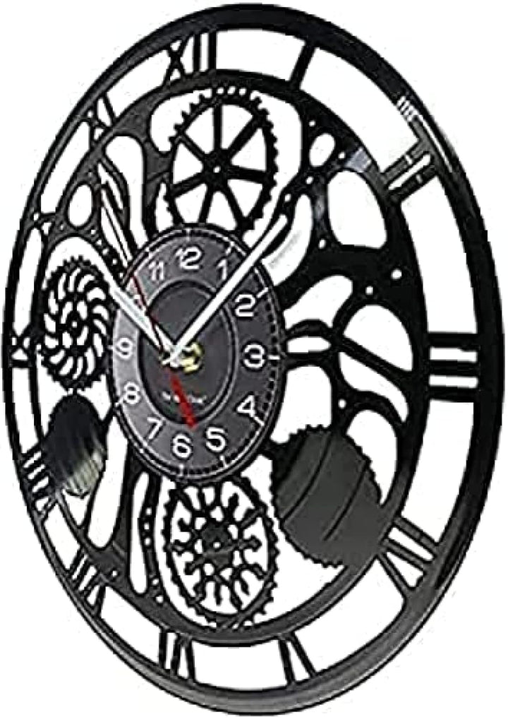 Minimalist Steampunk Gear Clock Vinyl Record chic