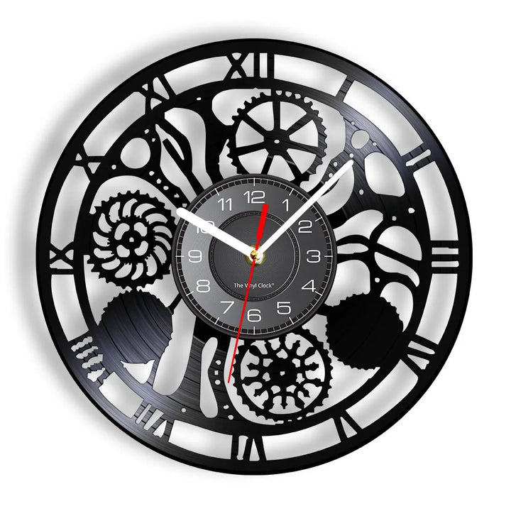 Minimalist Steampunk Gear Clock Vinyl Record fashion