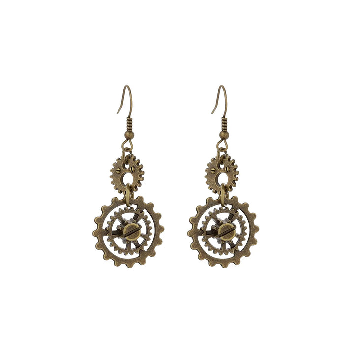 Minimalist Steampunk Gear Earrings chic