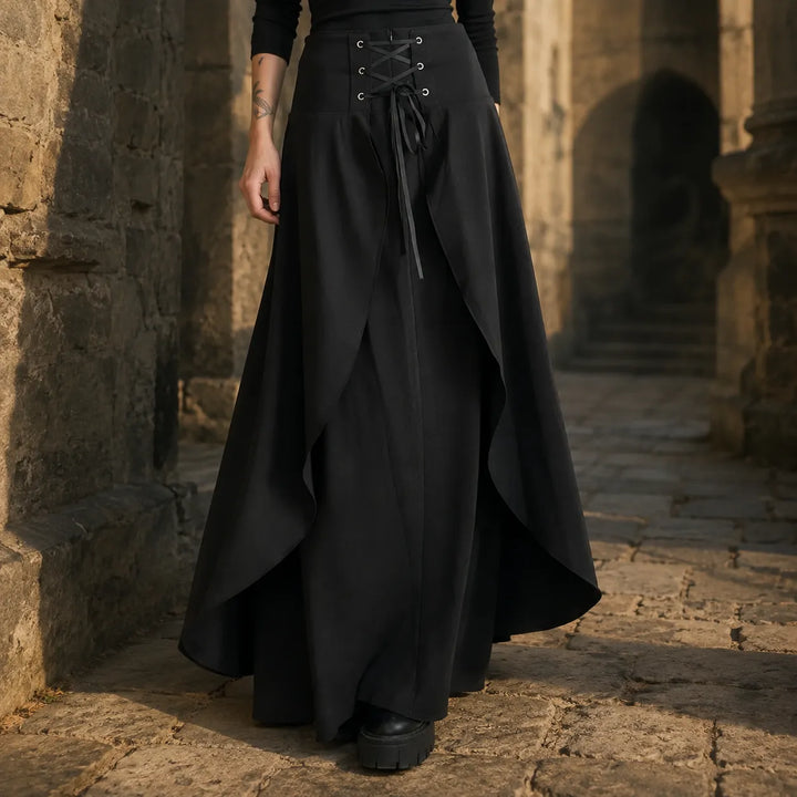 Minimalist Steampunk Lace-up Skirt