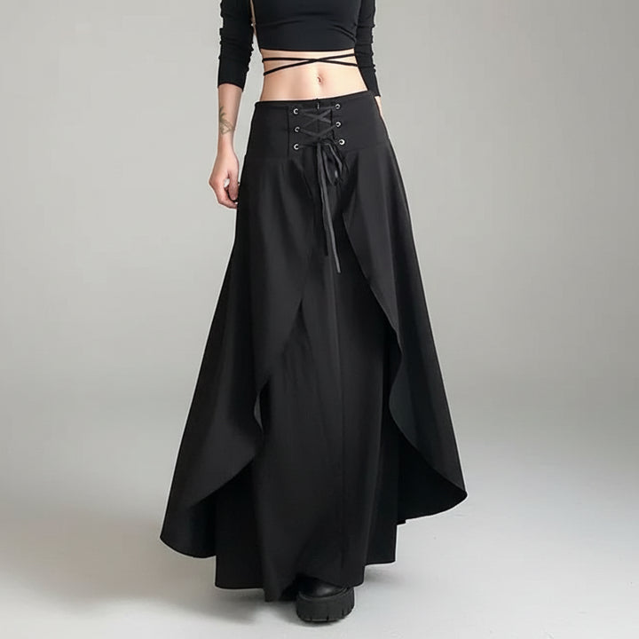 Minimalist Steampunk Lace-up Skirt