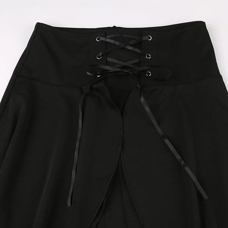 Minimalist Steampunk Lace-up Skirt edgy