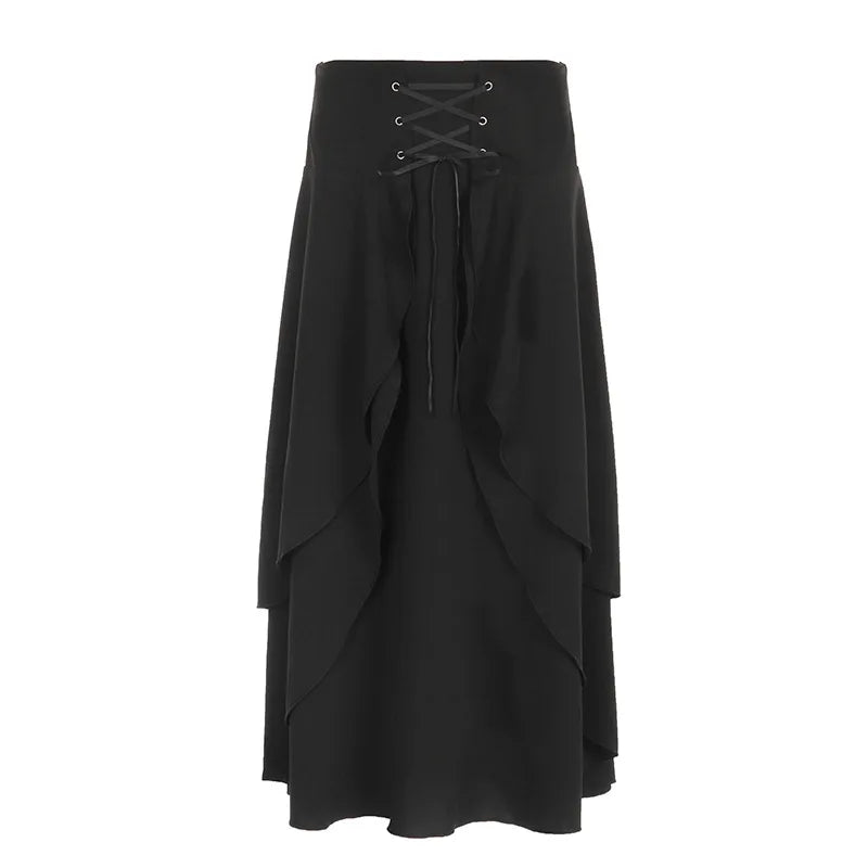 Minimalist Steampunk Lace-up Skirt sleek