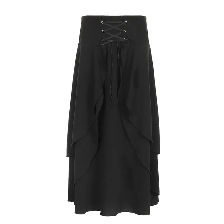Minimalist Steampunk Lace-up Skirt sleek