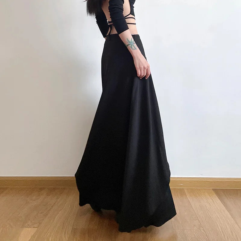 Minimalist Steampunk Lace-up Skirt stylish