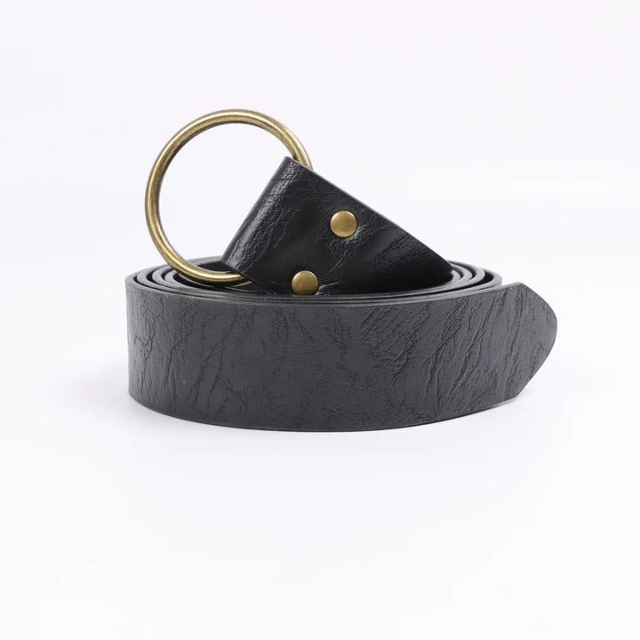Minimalist Steampunk Leather Belt Black