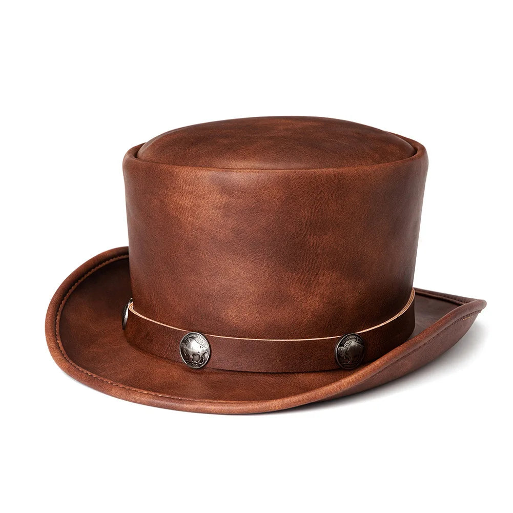 Minimalist Steampunk Leather Hat Classy