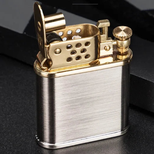 Minimalist Steampunk Lighter Design Silver