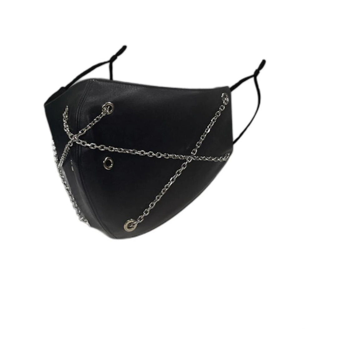 Minimalist Steampunk Mask With Chains black