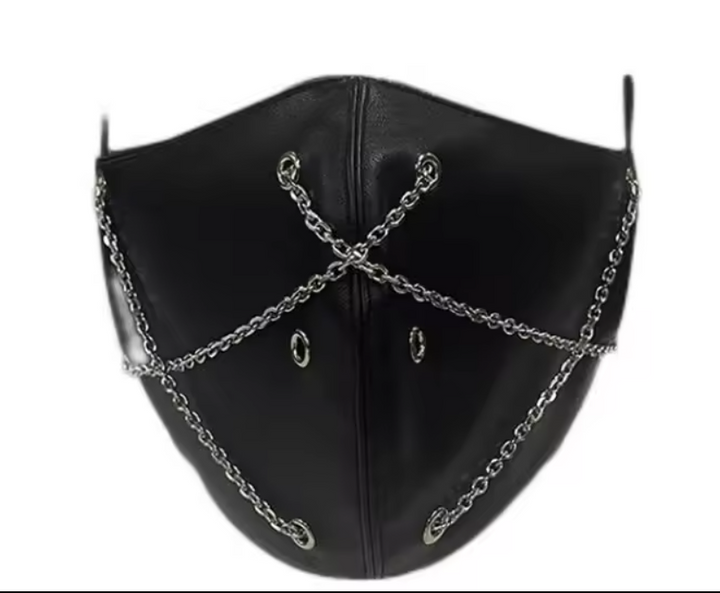 Minimalist Steampunk Mask With Chains leather
