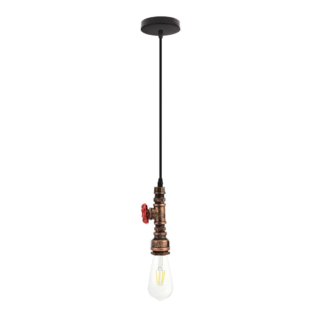 Minimalist Steampunk Pendant Lamp Rust
