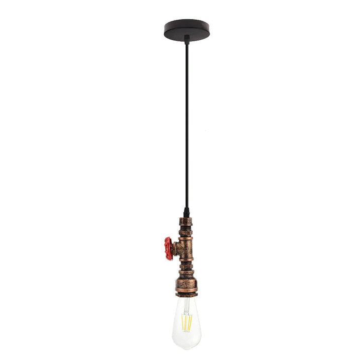 Minimalist Steampunk Pendant Lamp Rust