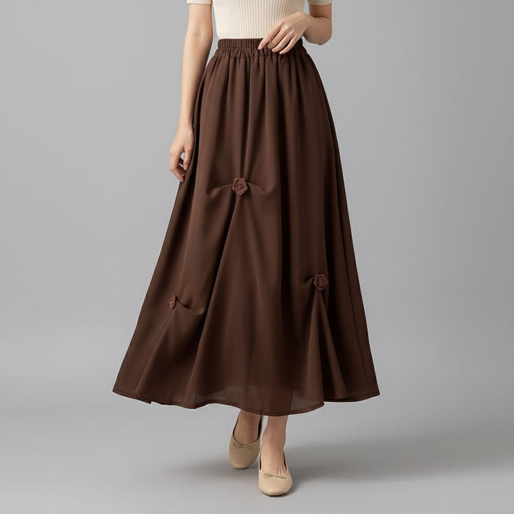 Minimalist Steampunk Skirt With Flowers