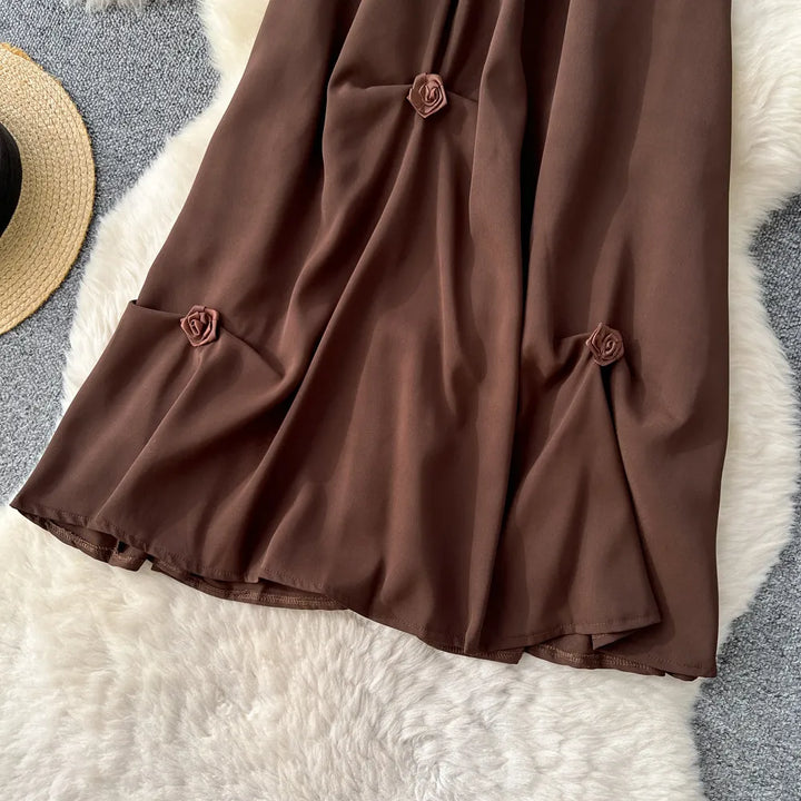 Minimalist Steampunk Skirt With Flowers feminine