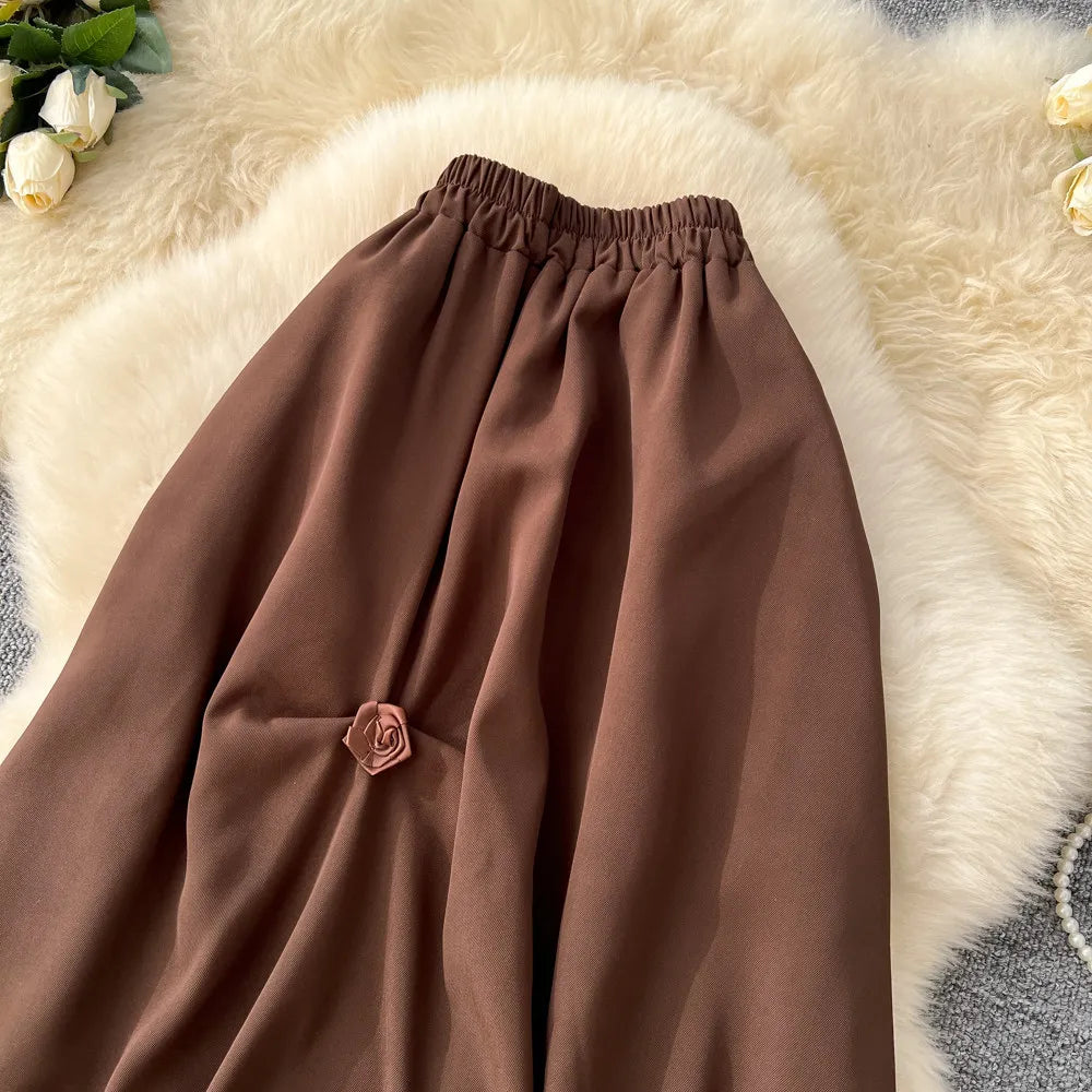 Minimalist Steampunk Skirt With Flowers stylish