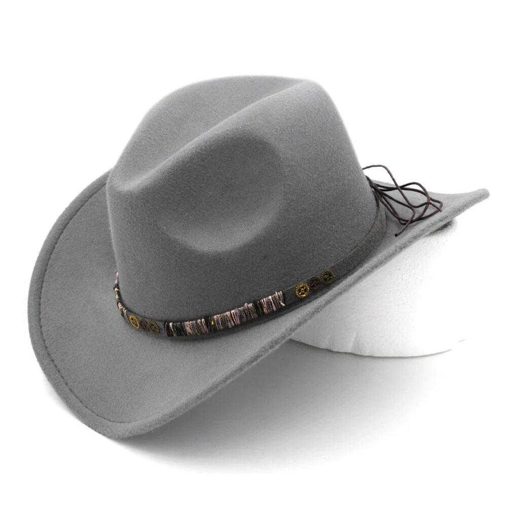Minimalist Steapunk Cowboy Hat Grey