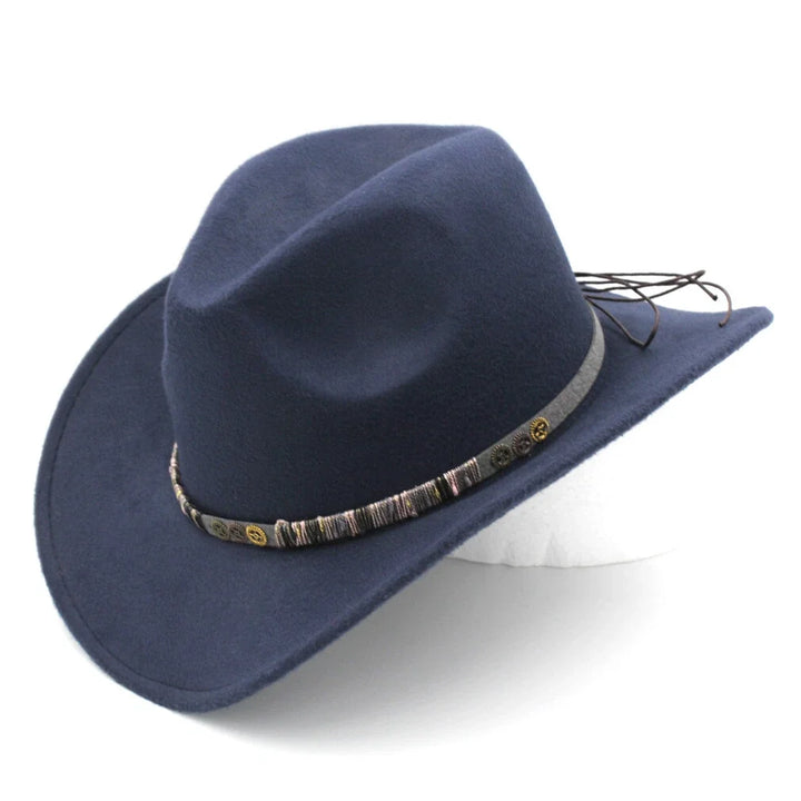 Minimalist Steapunk Cowboy Hat Navy Blue
