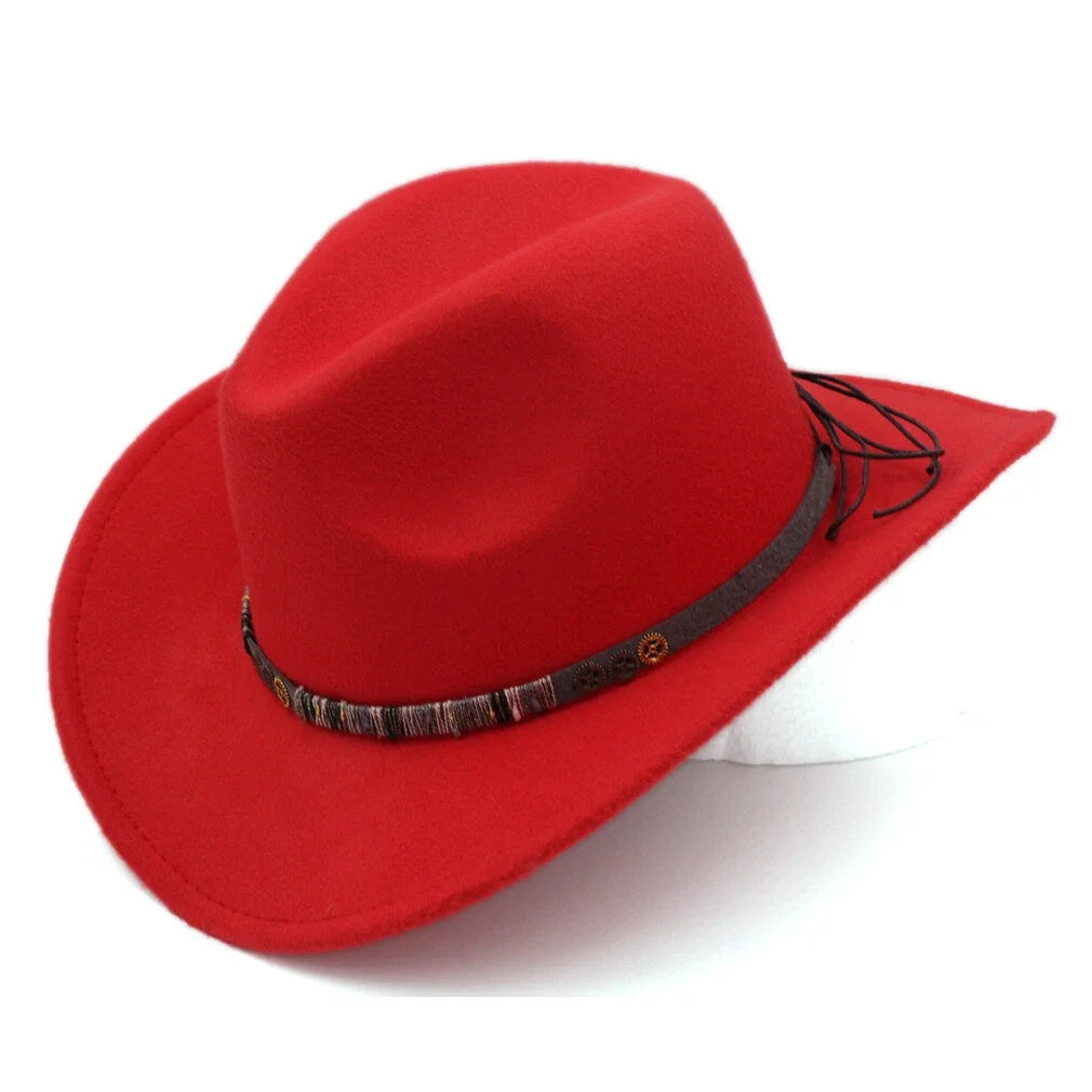 Minimalist Steapunk Cowboy Hat Red