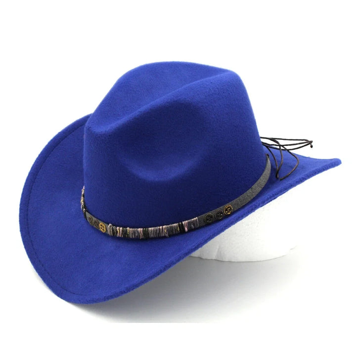 Minimalist Steapunk Cowboy Hat Royal Blue