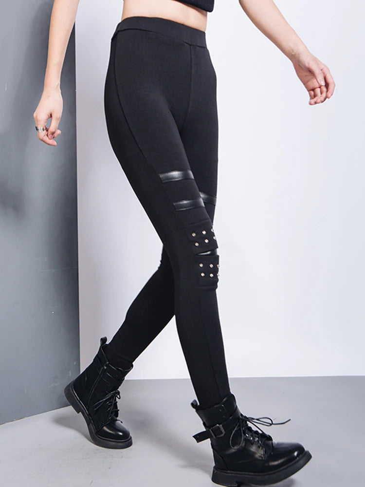 Minimalist Stylish Steampunk Leggings Black
