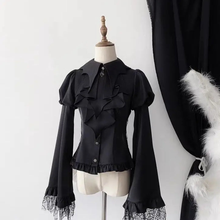 Minimalist Victorian Steampunk Shirt Black