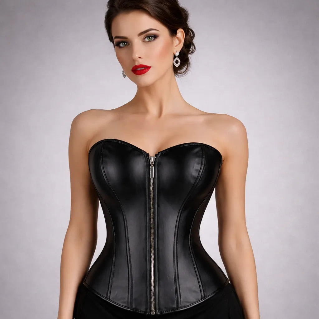 Minimalist steampunk Corset With a Zipper 