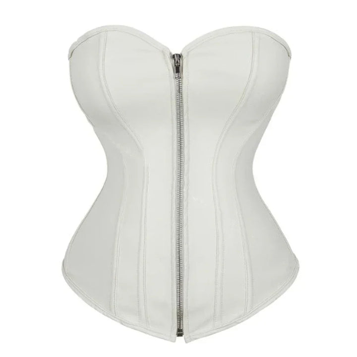 Minimalist steampunk Corset With a Zipper White