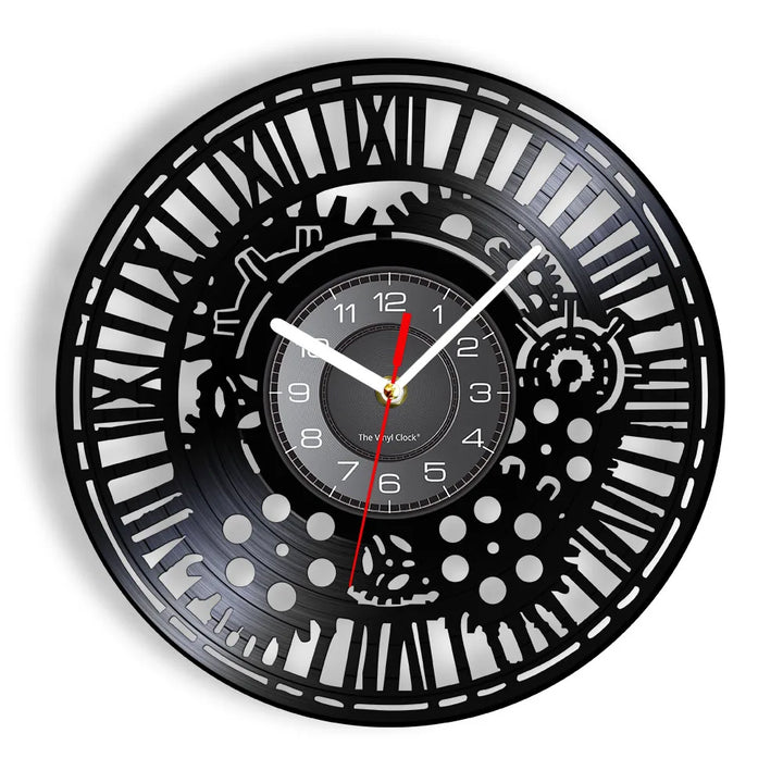 Modern Vinyl Record Steampunk Clock unique