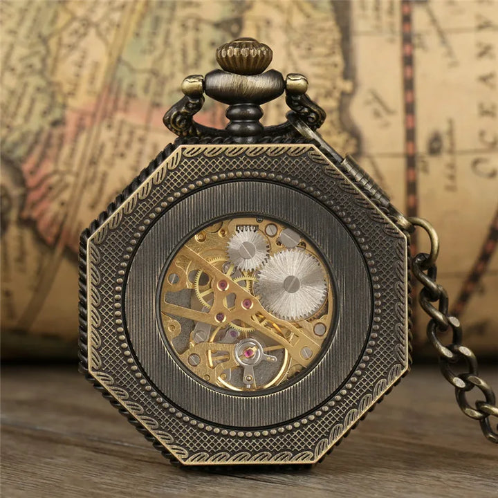 Octagonal Steampunk Pocket Watch gothic