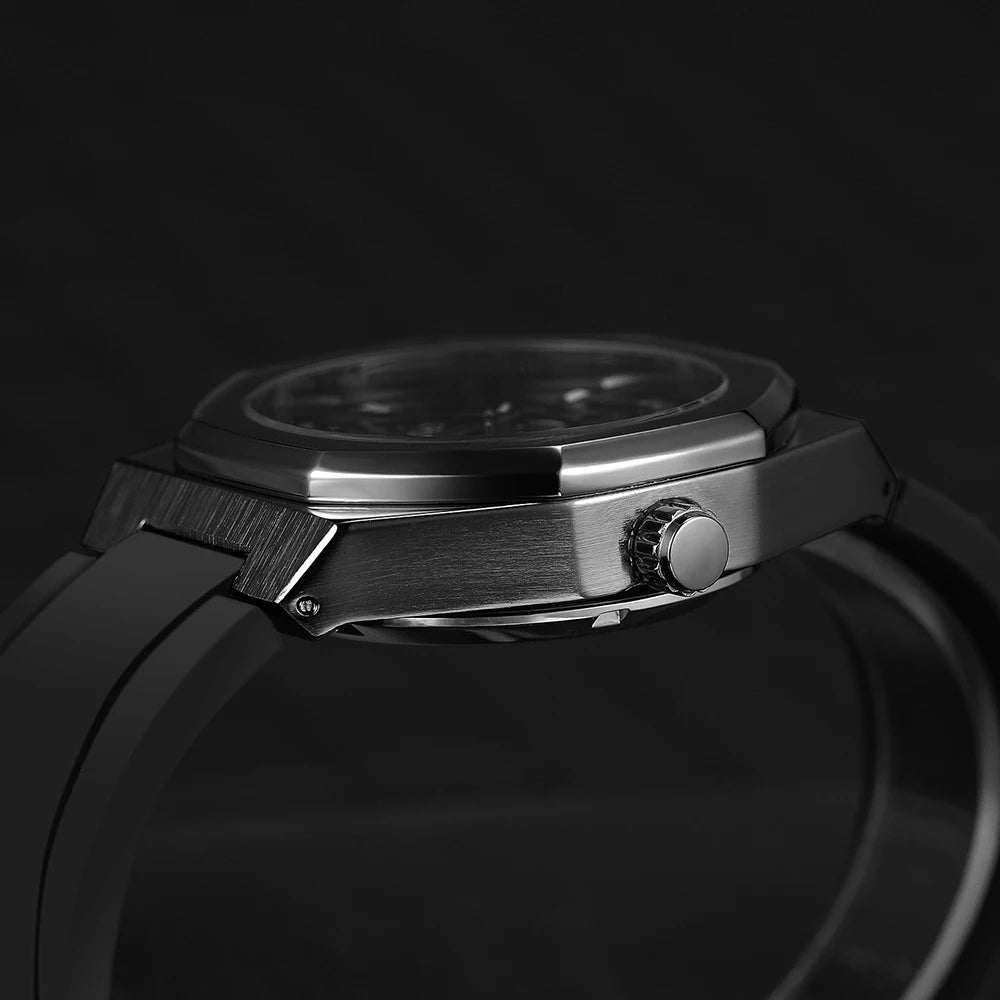 Octagonal Steampunk Watch for Men – bold geometry