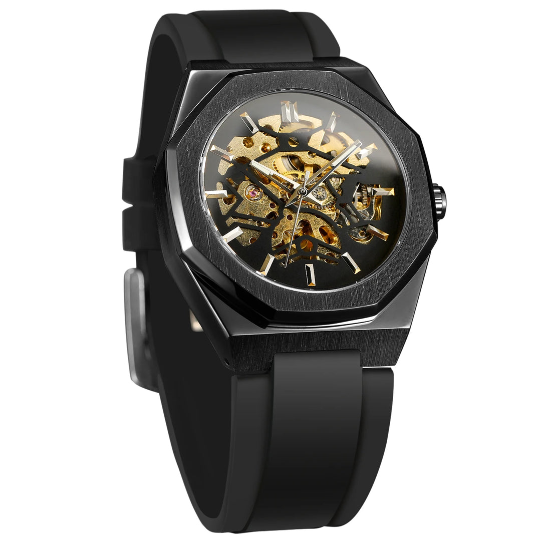 Octagonal Steampunk Watch for Men – mechanical style
