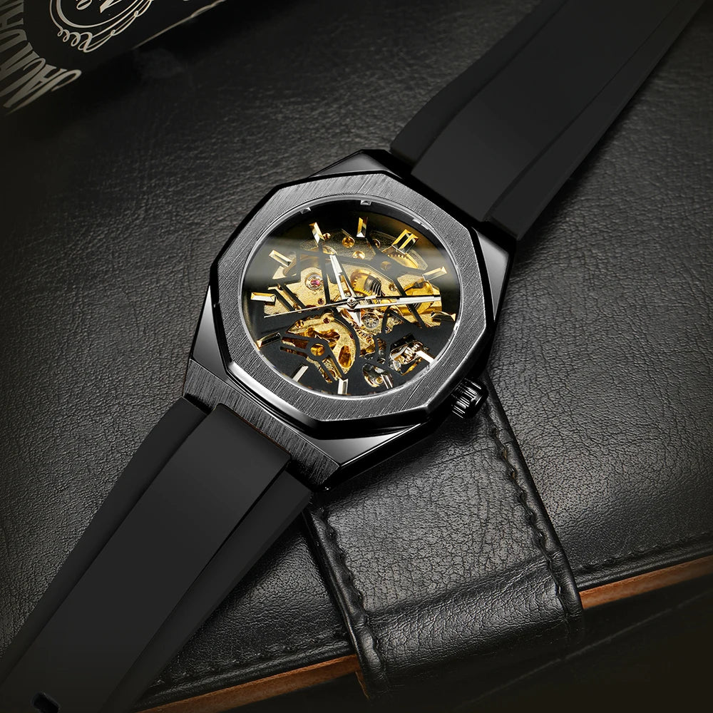 Octagonal Steampunk Watch for Men – vintage style