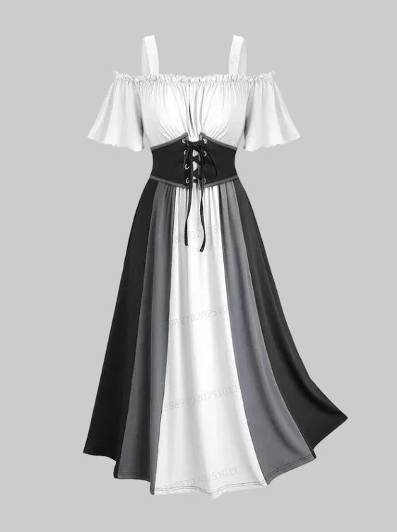 Off-the-Shoulder Steampunk Corset Dress elegant