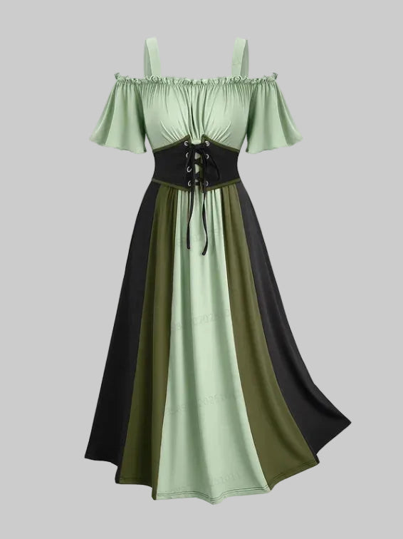 Off-the-Shoulder Steampunk Corset Dress retro