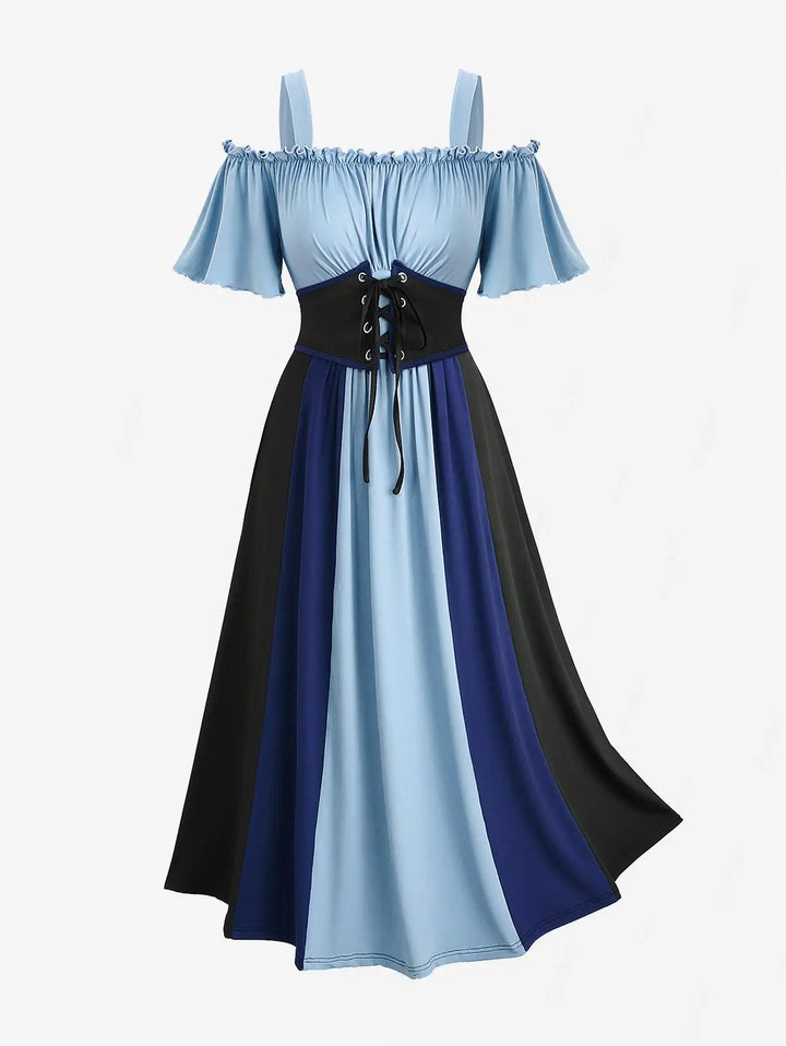 Off-the-Shoulder Steampunk Corset Dress stylish