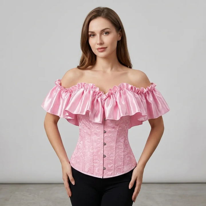 Off-the-shoulder Steampunk Ruffled Corset