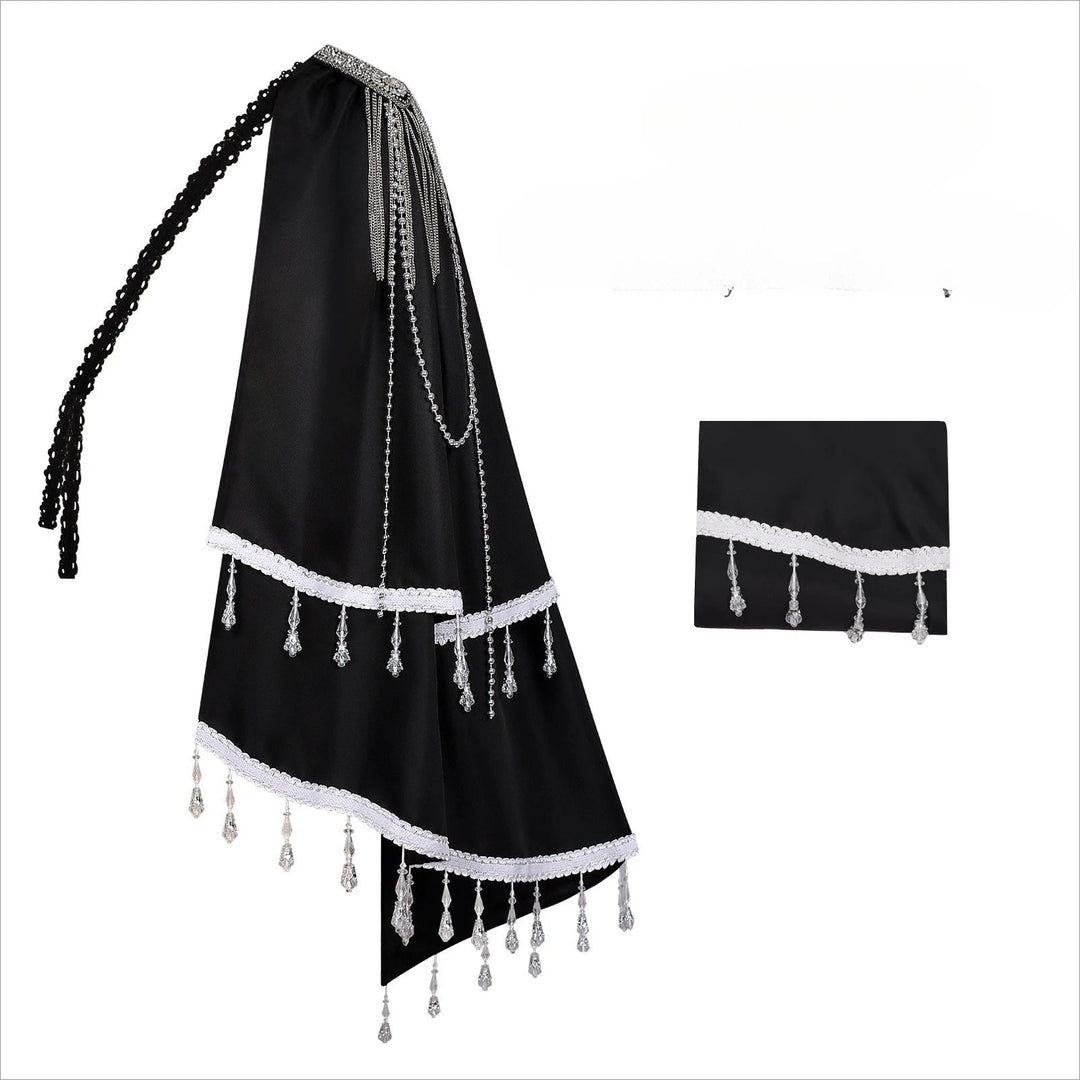 One-Shoulder Steampunk Cape Costume Black