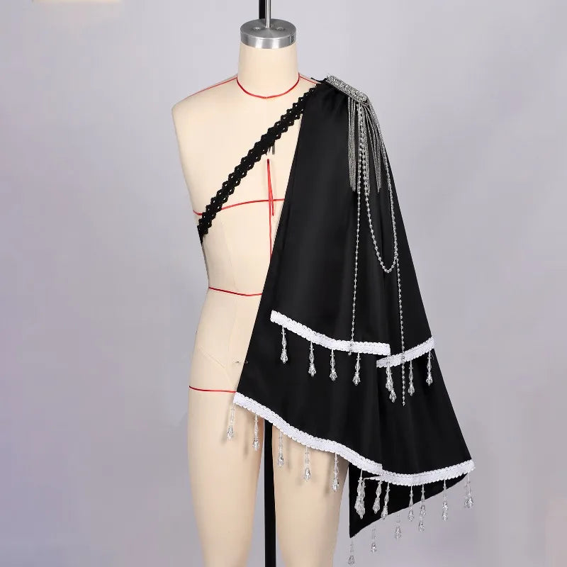 One-Shoulder Steampunk Cape Costume Design