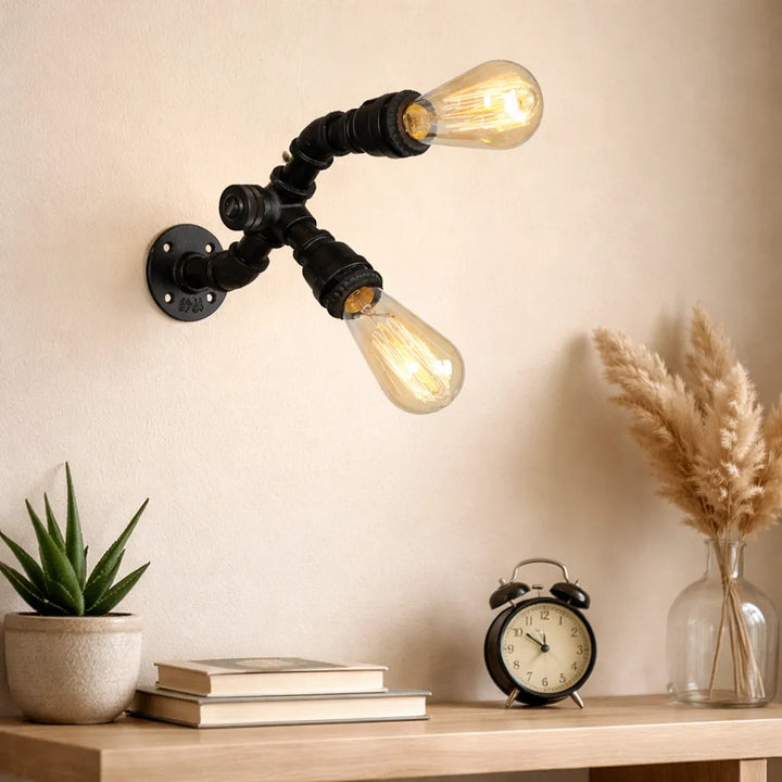 Original Double-headed Steampunk Wall Lamp