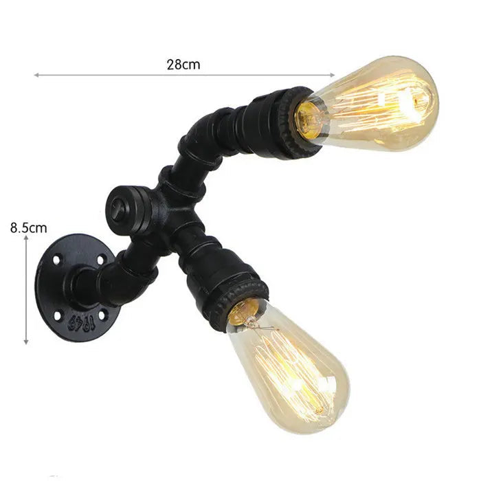 Original Double-headed Steampunk Wall Lamp Measurement