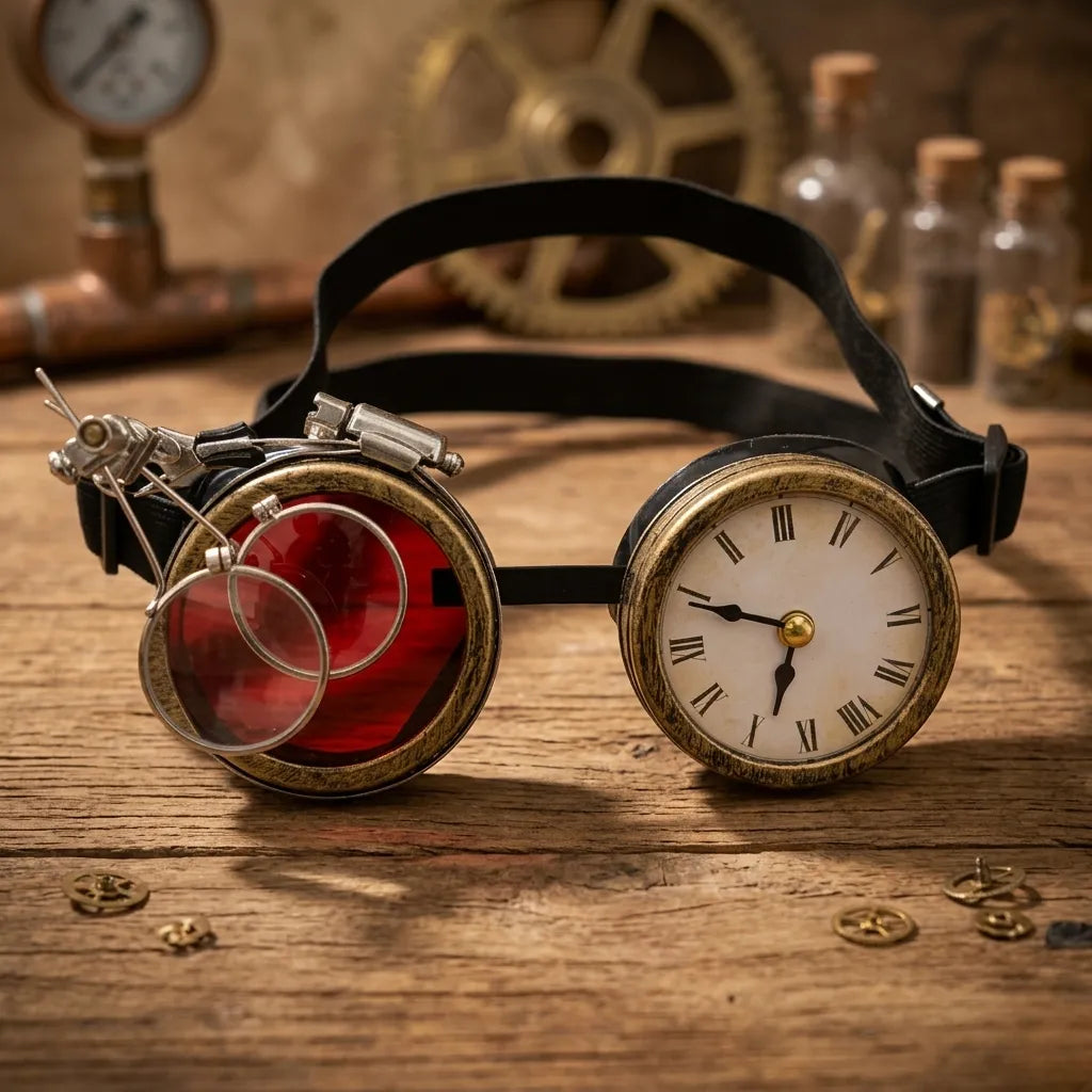 Original Steampunk Goggles with Clock