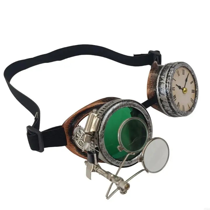 Original Steampunk Goggles with Clock Green