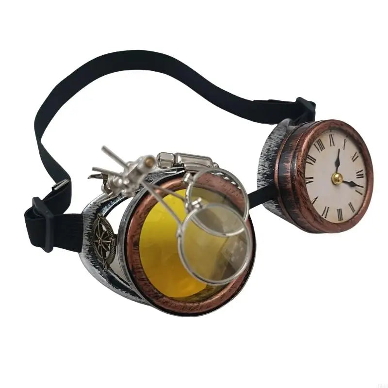 Original Steampunk Goggles with Clock Yellow
