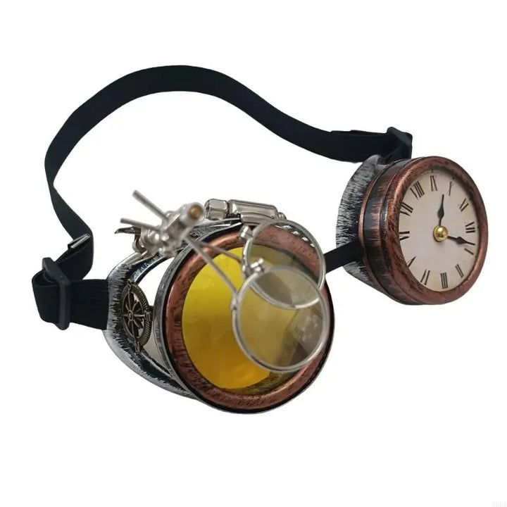 Original Steampunk Goggles with Clock Yellow