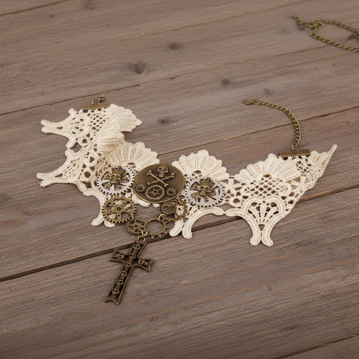 Original Steampunk Necklace With Cross
