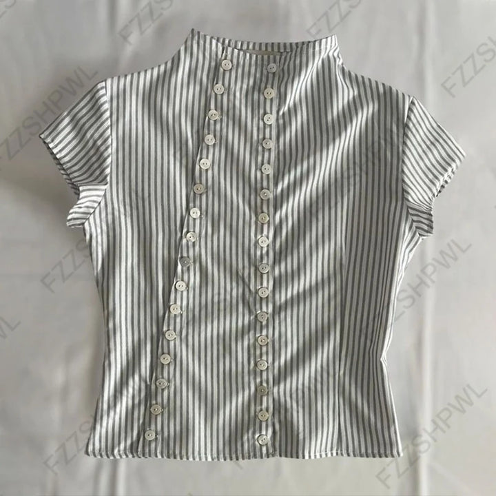 Original Steampunk Short-Sleeved Shirt Grey