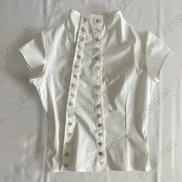 Original Steampunk Short-Sleeved Shirt White