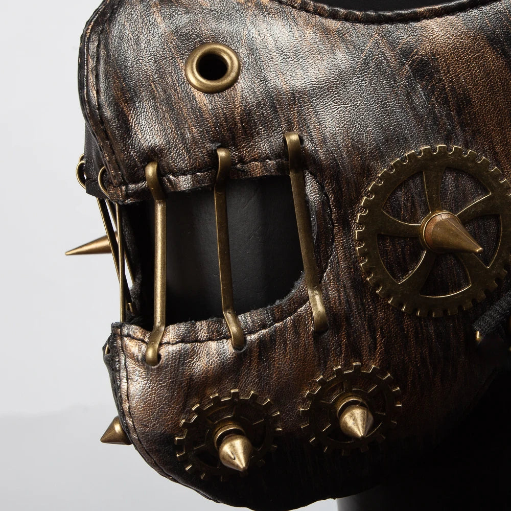 PU Steampunk Mask With Spiked Gears elegant